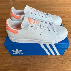 Adidas Stan Smith White / Coral Womens Shoes